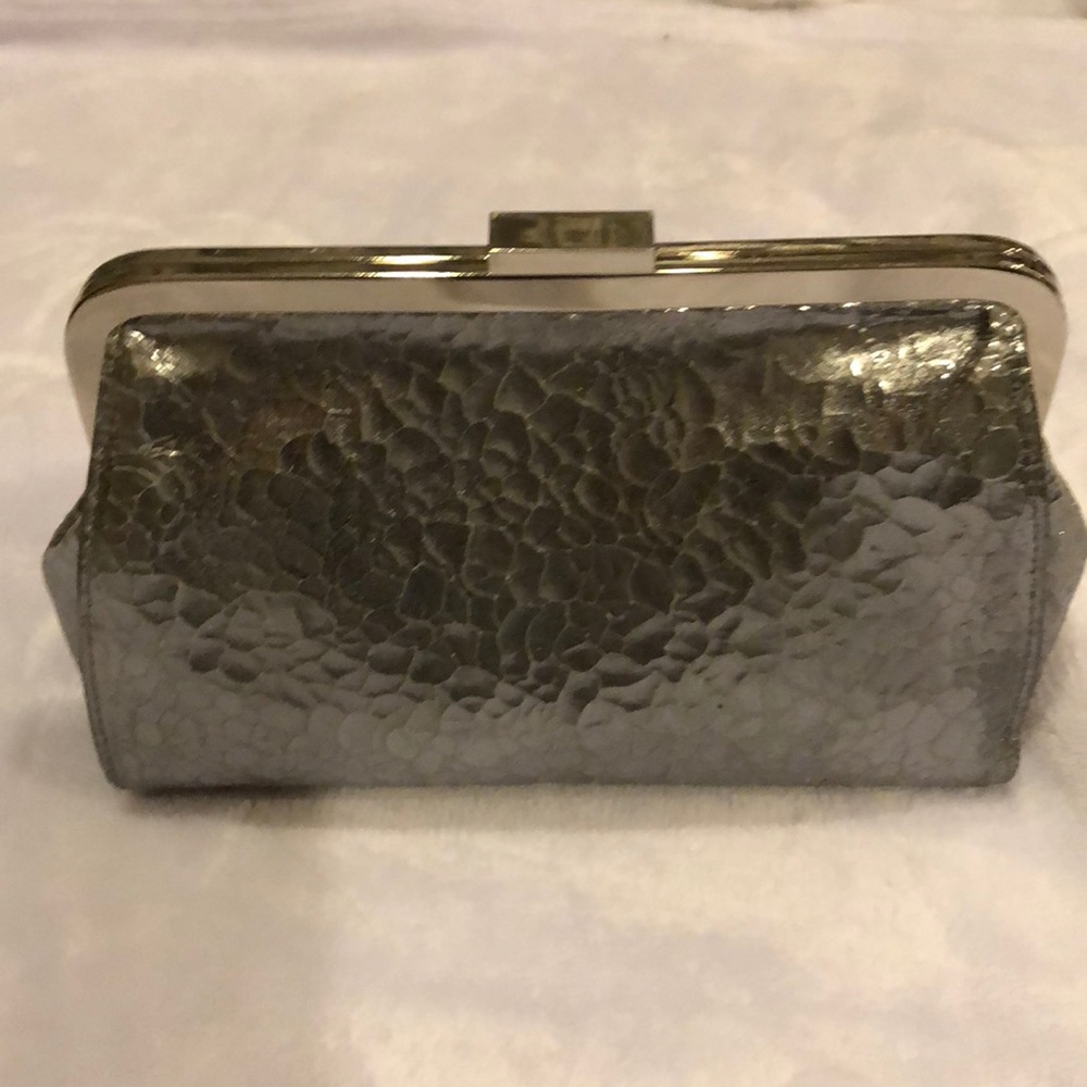 J Crew Crackle Metallic Suede Clutch